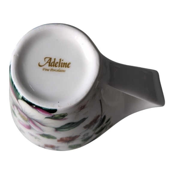 Adeline Fine Porcelain Tea Cup & Saucer Unique Floral Butterfly Hummingbirds - Picture 8 of 11